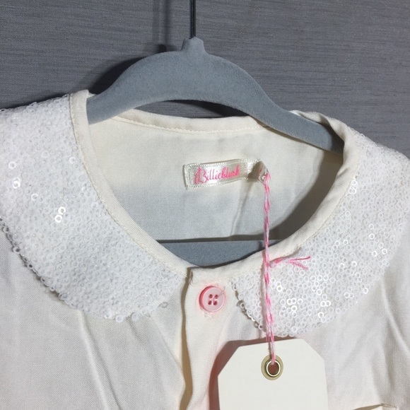 Billiblush Girls NWT sequin collar cream blouse - Picture 4 of 7